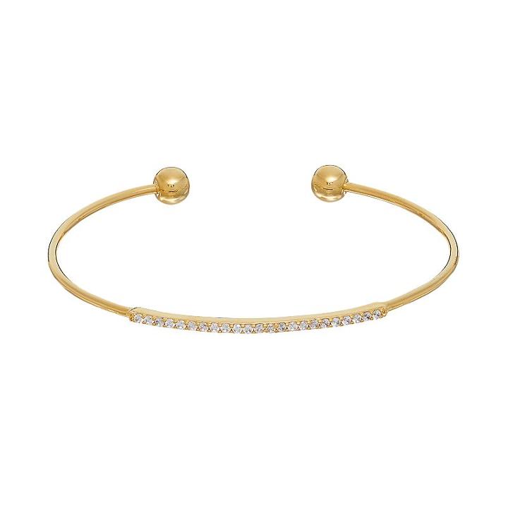 Cubic Zirconia Bar Cuff Bracelet, Women's, Yellow