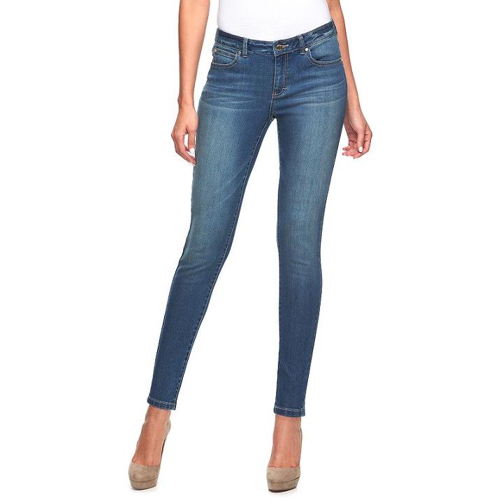 Women's Jennifer Lopez Skinny Jeans, Size: 0 Short, Dark Blue