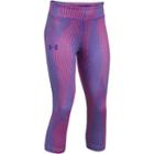 Girls 7-16 Under Armour Heatgear Printed Capri Leggings, Size: Medium, Lt Purple
