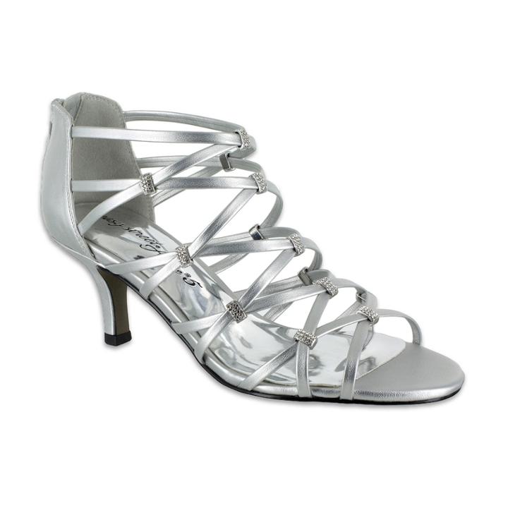 Easy Street Nightingale Women's High Heel Sandals, Size: 9.5 Wide, Silver