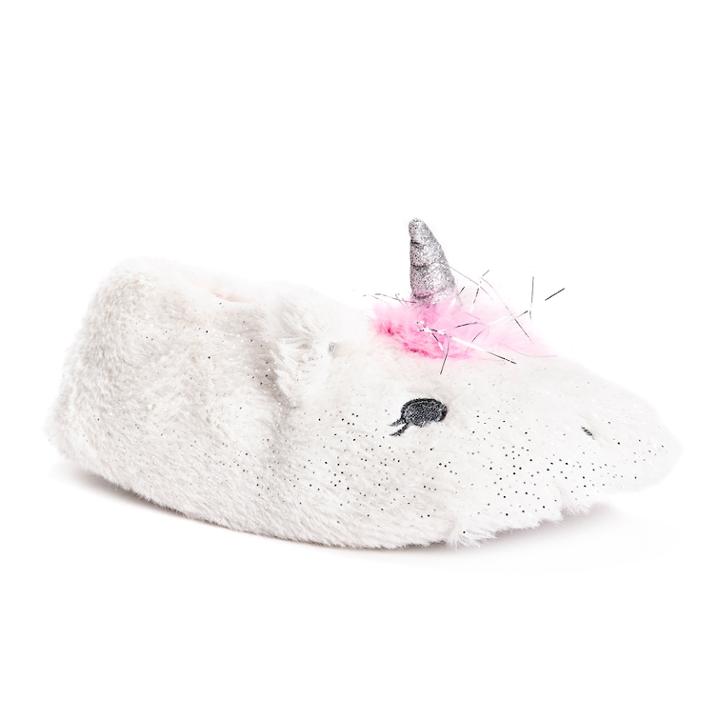 Muk Luks Unicorn Girls' Slippers, Size: 1-2, White