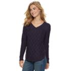 Women's Sonoma Goods For Life&trade; Geometric Twist Cable-knit Sweater, Size: Xxl, Drk Purple