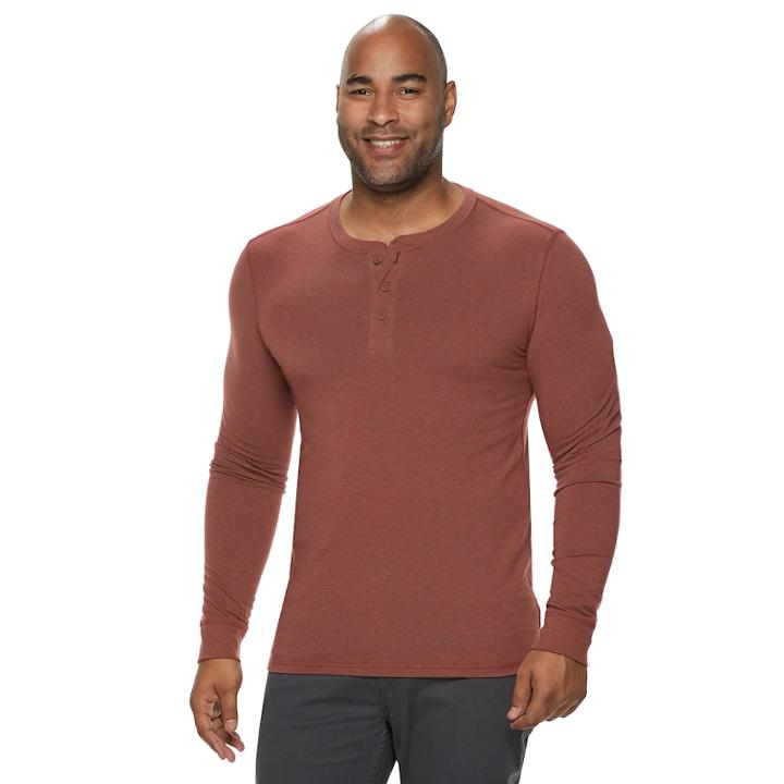 Big & Tall Sonoma Goods For Life&trade; Supersoft Modern-fit Henley, Men's, Size: 4xl Tall, Dark Brown
