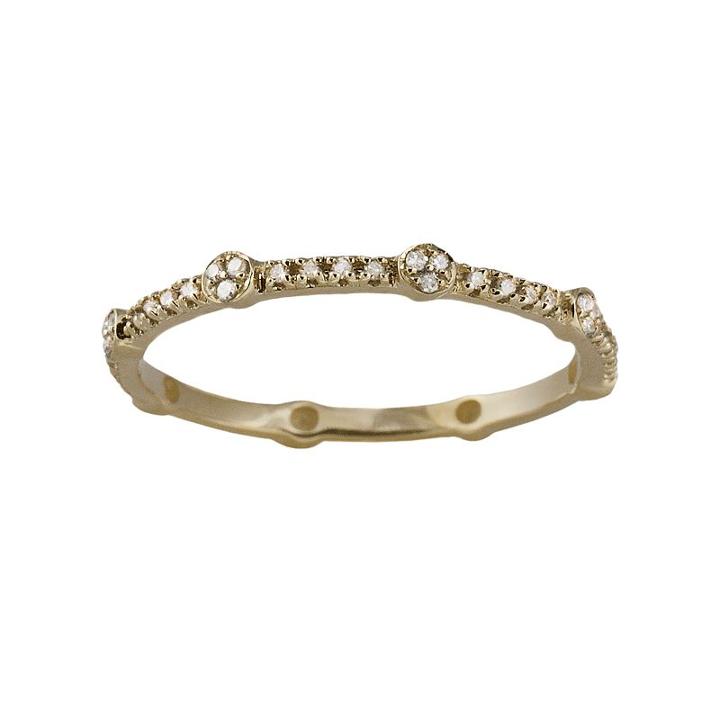 10k Gold 1/6-ct. T.w. Diamond Eternity Stack Ring, Women's, Size: 7, White