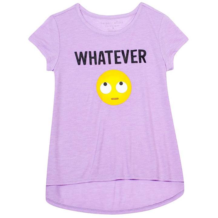 Girls 7-16 & Plus Size Harper & Elliott High-low Graphic Tee, Size: M Plus, Drk Purple
