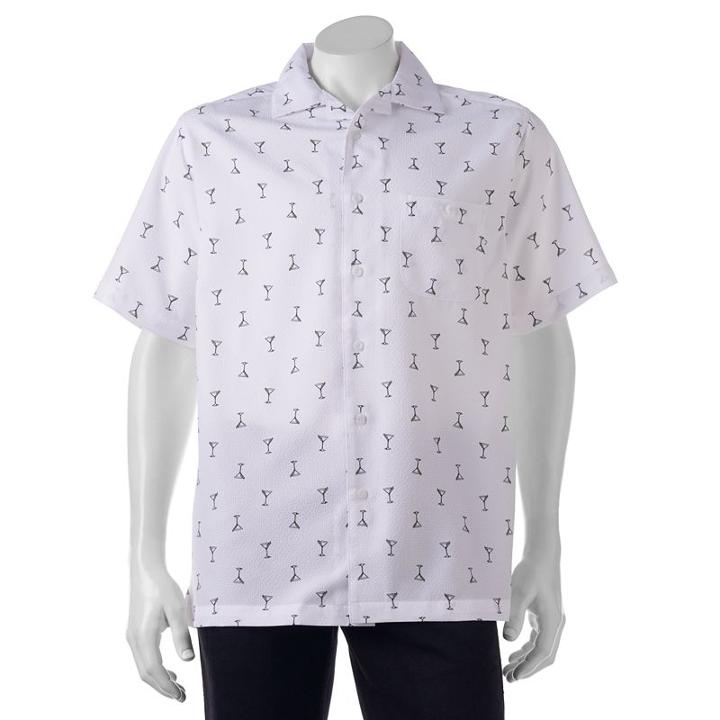 Men's Haggar Classic-fit Microfiber Easy-care Button-down Shirt, Size: Medium, White Oth