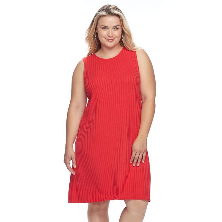 Plus Size Apt. 9&reg; Ribbed Shift Dress, Women's, Size: 2xl, Med Red