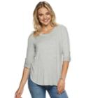 Juniors' Love, Fire Roll-tab Top, Teens, Size: Large, Med Grey