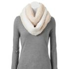 Cuddl Duds Faux Shearling Reversible Infinity Scarf, Women's, White Oth