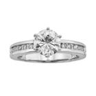 Forever Brilliant Round-cut Lab-created Moissanite Engagement Ring In 14k White Gold (1 7/10 Ct. T.w.), Women's, Size: 8
