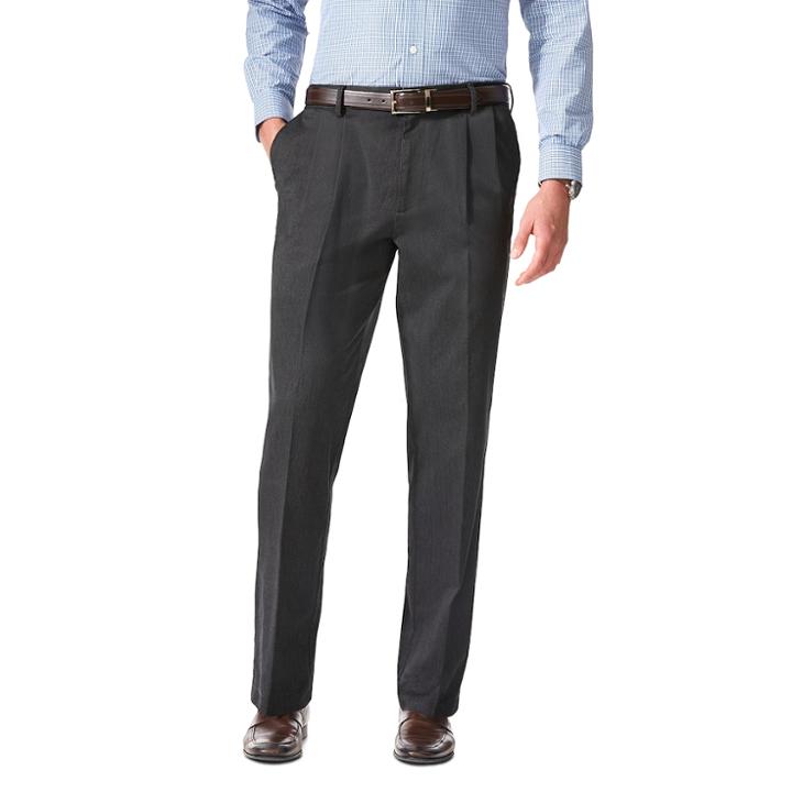 Men's Dockers&reg; Relaxed Fit Comfort Stretch D4 Pleated Cuffed Khaki Pants, Size: 34x30, Dark Grey