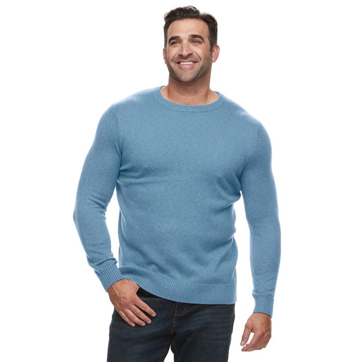 Big & Tall Croft & Barrow&reg; Classic-fit 7gg Super Soft Crewneck Sweater, Men's, Size: 4xl Tall, Med Blue