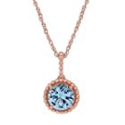 David Tutera 14k Rose Gold Over Silver Simulated Blue Topaz Pendant, Women's