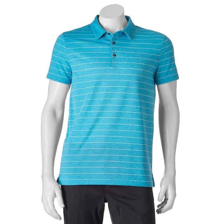 Apt. 9, Men's &reg; Slim-fit Stretch Polo, Size: Large Slim, Turquoise/blue (turq/aqua)
