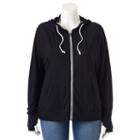Juniors' Plus Size So&reg; Solid Zip-up Hoodie, Girl's, Size: 2xl, Oxford