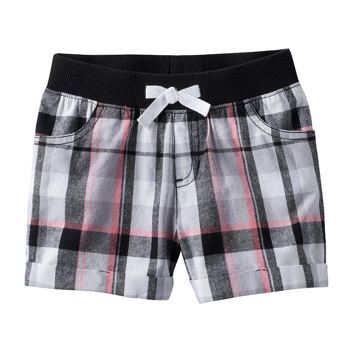Girls 4-10 Jumping Beans&reg; Plaid Shorts, Girl's, Size: 7, Black