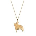 Logoart Sterling 10k Gold American Flag Pendant Necklace, Adult Unisex, Size: 18, Multicolor