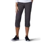 Women's Lee Essence Twill Comfort Waist Pull-on Capris, Size: 16 Avg/reg, Dark Grey