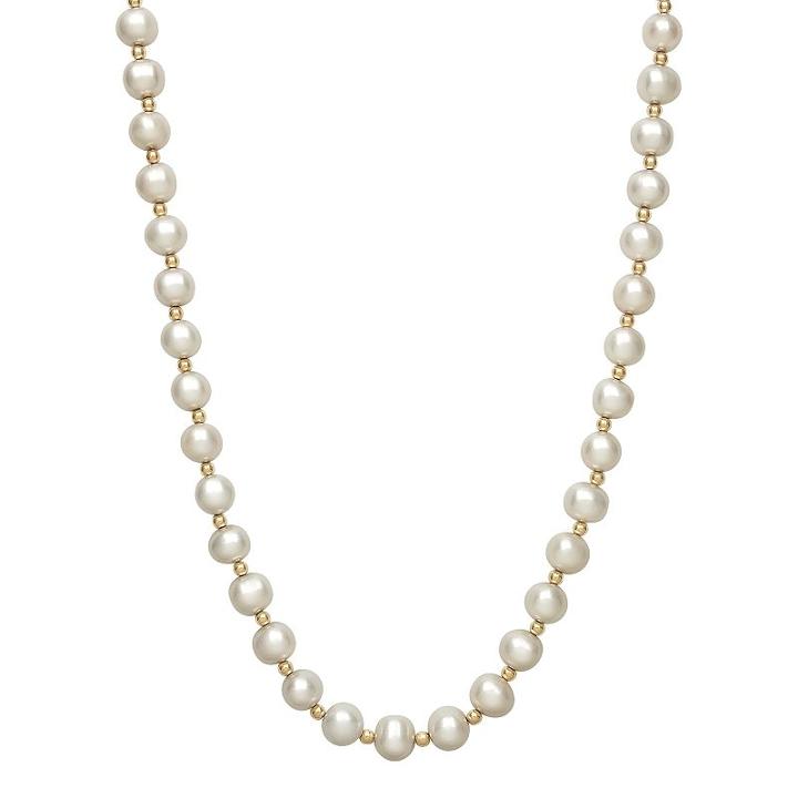 14k Gold Freshwater Cultured Pearl Beaded Necklace, Women's, Size: 18, White