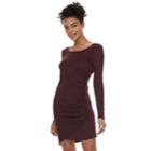 Juniors' Love, Fire Asymmetrical Hem Bodycon Dress, Teens, Size: Medium, Dark Red