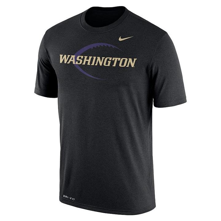 Men's Nike Washington Huskies Legend Icon Dri-fit Tee, Size: Small, Black