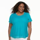 Plus Size Croft & Barrow&reg; Lace Top, Women's, Size: 3xl, Med Blue