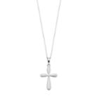Sterling Silver Round Cross Pendant Necklace, Women's, Grey