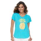 Women's Caribbean Joe Graphic Tee, Size: Small, Turquoise/blue (turq/aqua)