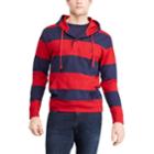 Men's Chaps Regular-fit Striped Hoodie, Size: Medium, Red