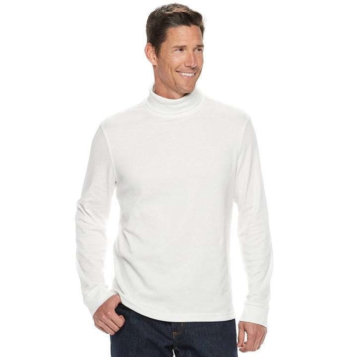 Men's Croft & Barrow&reg; Classic-fit Easy-care Interlock Turtleneck, Size: Xl, White