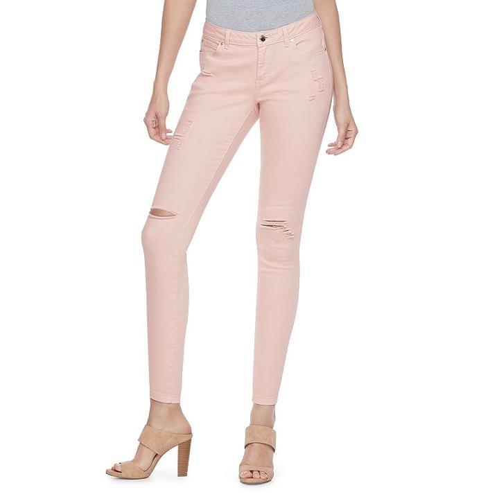 Petite Jennifer Lopez Ankle Skinny Jeans, Women's, Size: 4 Petite, Brt Pink