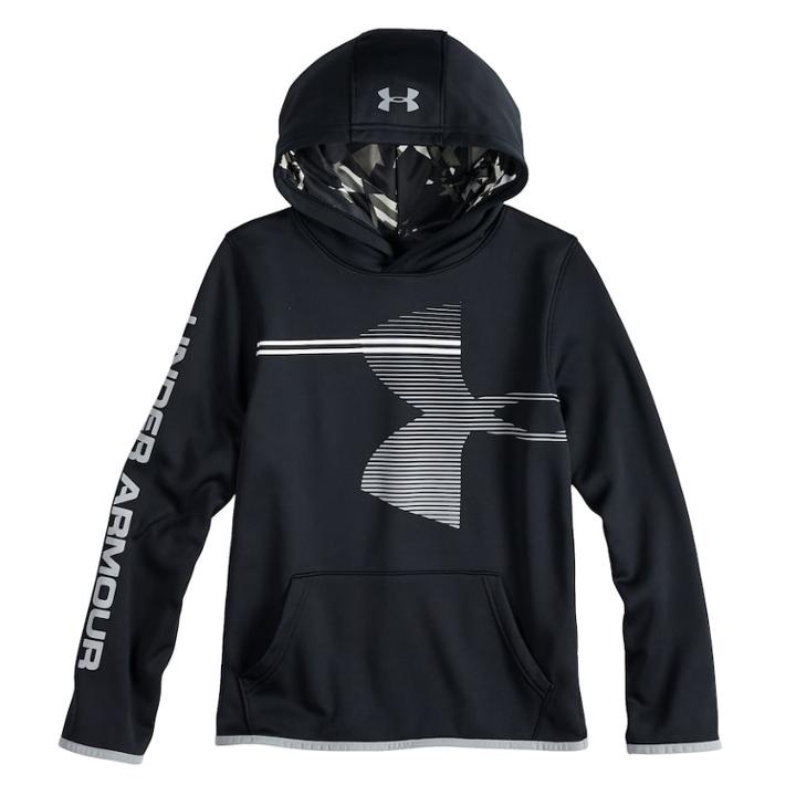 Boys 8-20 Under Armour Armour Fleece Pull-over Hoodie, Size: Xl, Black