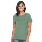 Women's Croft & Barrow&reg; Essential Crewneck Tee, Size: Xxl, Dark Green