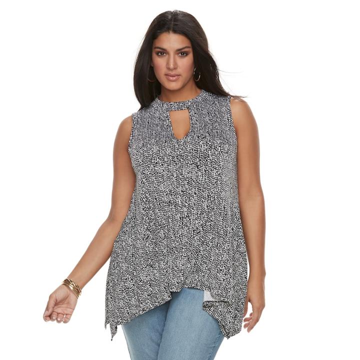 Plus Size Jennifer Lopez Cascade Tank, Women's, Size: 0x, Black