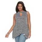 Plus Size Jennifer Lopez Cascade Tank, Women's, Size: 0x, Black
