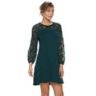Petite Apt. 9&reg; Lace Yoke A-line Dress, Women's, Size: Xl Petite, Green