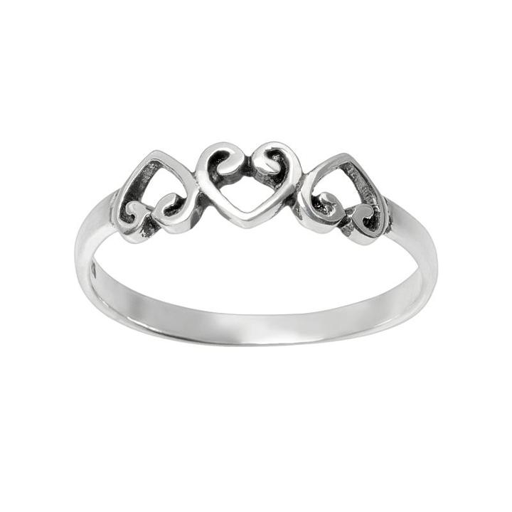 Journee Collection Sterling Silver Heart Ring, Women's, Size: 9, Grey