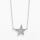 Sterling Silver 1/5-ct. T.w. Diamond Sideways Star Necklace, Women's, Size: 17, White