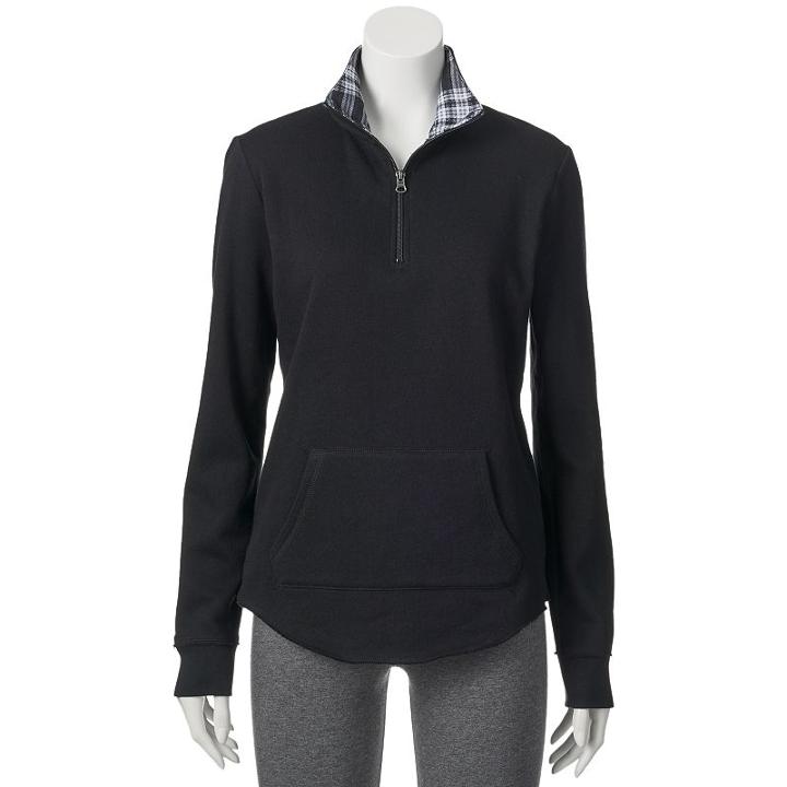 Juniors' So&reg; Quarter-zip Mockneck Fleece Jacket, Kids Unisex, Size: Xs, Oxford