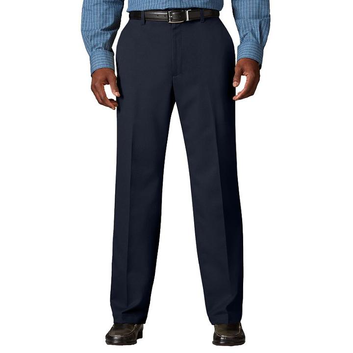 Men's Haggar&reg; Cool 18&reg; Classic-fit Flat-front No-iron Expandable Waist Pants, Size: 33x29, Blue