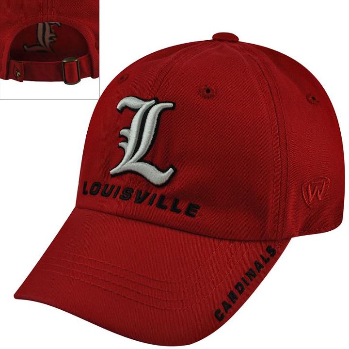 Adult Top Of The World Louisville Cardinals Undefeated Adjustable Cap, Brt Red