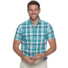 Men's Sonoma Goods For Life&trade; Flexwear Modern-fit Poplin Button-down Shirt, Size: Xl, Turquoise/blue (turq/aqua)