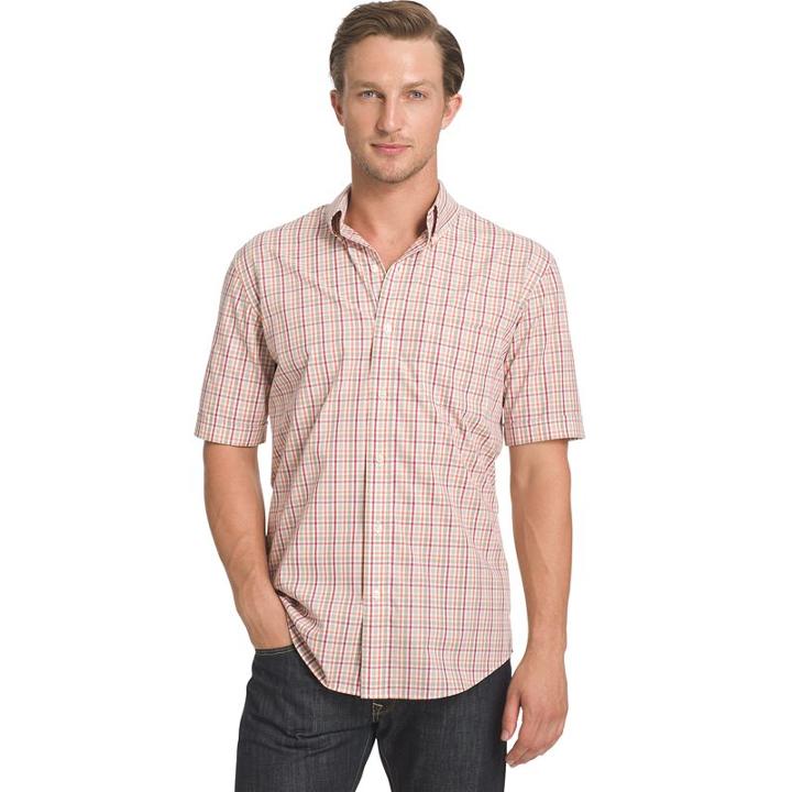 Men's Arrow Hamilton Classic-fit Plaid Poplin Button-down Shirt, Size: Large, Med Beige