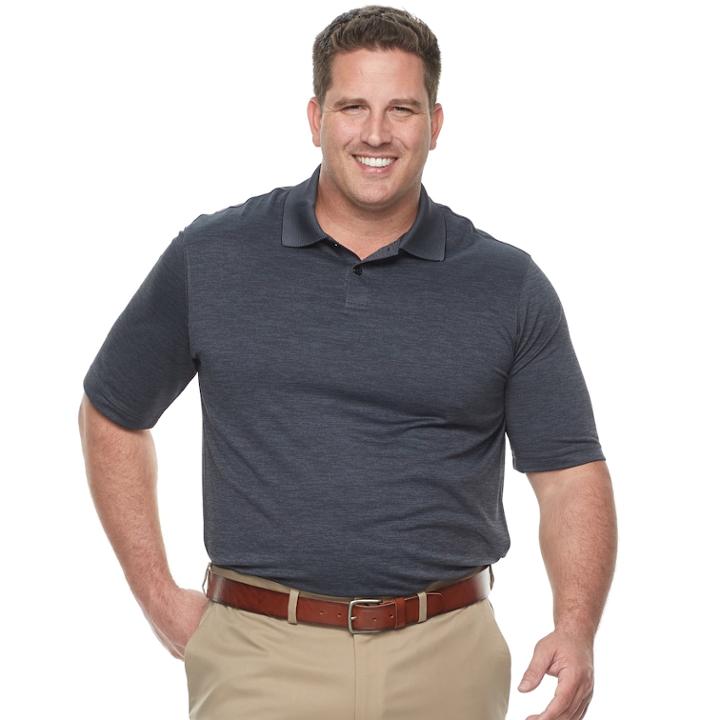 Big & Tall Haggar Regular-fit Space-dye Polo, Men's, Size: 3xb, Black
