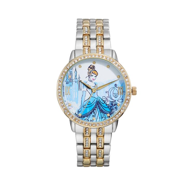 Disney Princess Cinderella Crystal Two Tone Watch, Multicolor