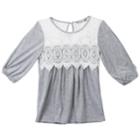Girls 7-16 & Plus Size Speechless Lace Front Knit Top, Size: 18 1/2, Silver