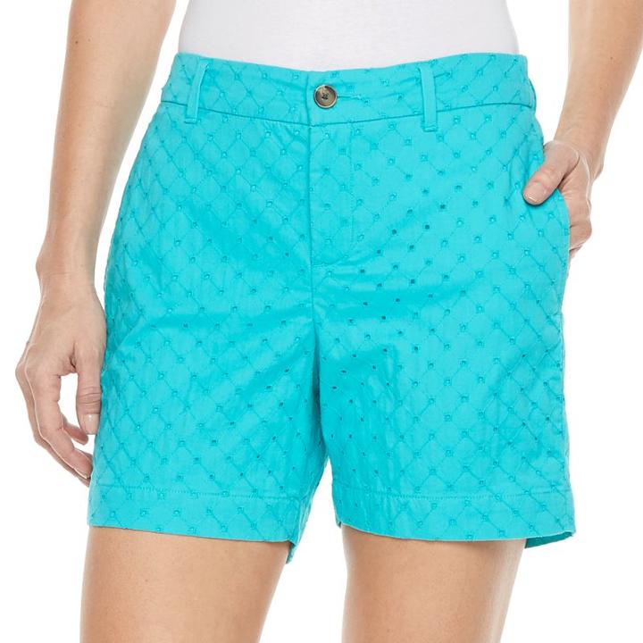 Women's Croft & Barrow&reg; Novelty Shorts, Size: 16, Turquoise/blue (turq/aqua)
