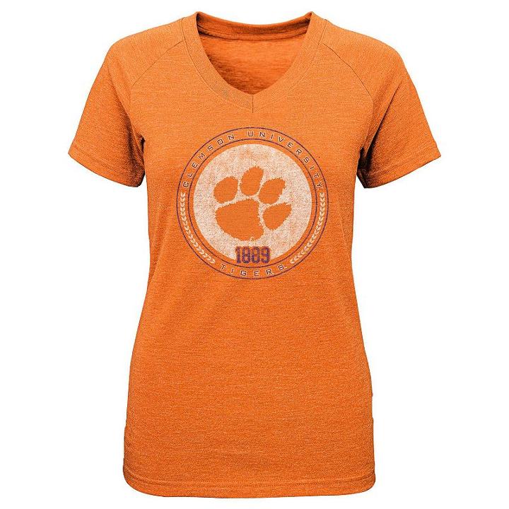 Girls 7-16 Clemson Tigers Team Medallion Tee, Size: Xl(16), Multicolor