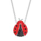 Crystal Ladybug Pendant Necklace, Women's, Red