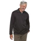 Men's Haggar In-motion Stretch Quarter-zip Pullover, Size: Medium, Black